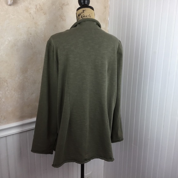 J. Jill Olive Green Draped Cardigan Sweater Small - Picture 6 of 8